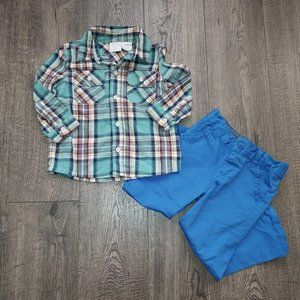 Koala Kids Boy Pants & Long Sleeve Shirt Set Size 12-18 mths